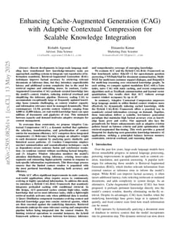 Enhancing Cache-Augmented Generation (CAG) with Adaptive Contextual Compression for Scalable Knowledge Integration