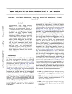 Open the Eyes of MPNN: Vision Enhances MPNN in Link Prediction