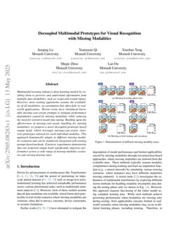 Decoupled Multimodal Prototypes for Visual Recognition with Missing Modalities