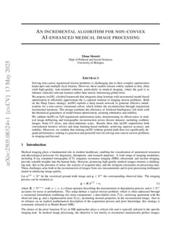 An incremental algorithm for non-convex AI-enhanced medical image processing