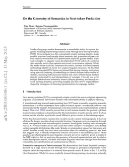 On the Geometry of Semantics in Next-token Prediction