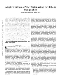 Adaptive Diffusion Policy Optimization for Robotic Manipulation