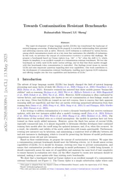 Towards Contamination Resistant Benchmarks
