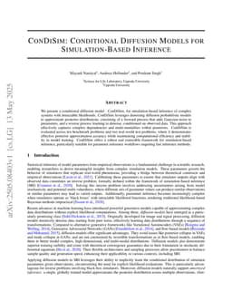 ConDiSim: Conditional Diffusion Models for Simulation Based Inference