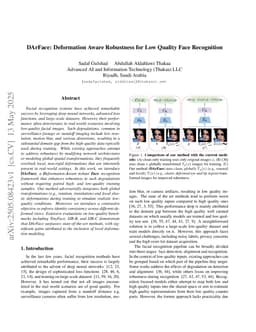 DArFace: Deformation Aware Robustness for Low Quality Face Recognition