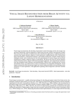 Visual Image Reconstruction from Brain Activity via Latent Representation