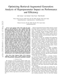 Optimizing Retrieval-Augmented Generation: Analysis of Hyperparameter Impact on Performance and Efficiency