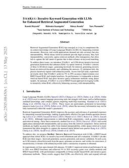 IterKey: Iterative Keyword Generation with LLMs for Enhanced Retrieval Augmented Generation