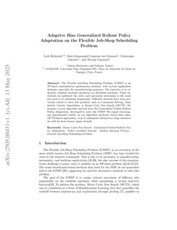 Adaptive Bias Generalized Rollout Policy Adaptation on the Flexible Job-Shop Scheduling Problem