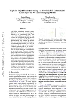 RepCali: High Efficient Fine-tuning Via Representation Calibration in Latent Space for Pre-trained Language Models
