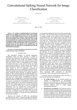 Convolutional Spiking Neural Network for Image Classification