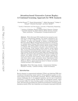 Attention-based Generative Latent Replay: A Continual Learning Approach for WSI Analysis