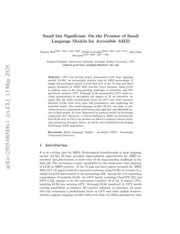 Small but Significant: On the Promise of Small Language Models for Accessible AIED