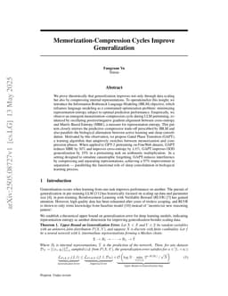 Memorization-Compression Cycles Improve Generalization