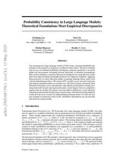 Probability Consistency in Large Language Models: Theoretical Foundations Meet Empirical Discrepancies