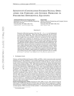 Sensitivity-Constrained Fourier Neural Operators for Forward and Inverse Problems in Parametric Differential Equations
