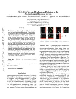 ARC-NCA: Towards Developmental Solutions to the Abstraction and Reasoning Corpus