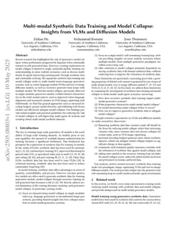 Multi-modal Synthetic Data Training and Model Collapse: Insights from VLMs and Diffusion Models