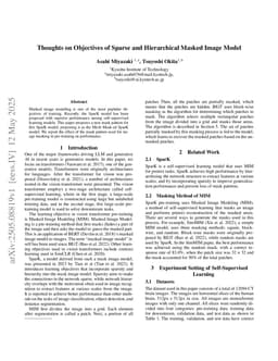Thoughts on Objectives of Sparse and Hierarchical Masked Image Model