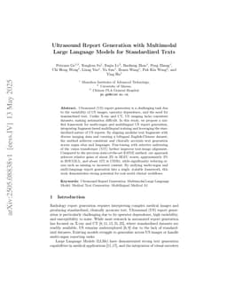 Ultrasound Report Generation with Multimodal Large Language Models for Standardized Texts