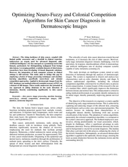 Optimizing Neuro-Fuzzy and Colonial Competition Algorithms for Skin Cancer Diagnosis in Dermatoscopic Images
