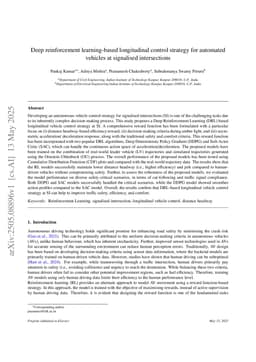 Deep reinforcement learning-based longitudinal control strategy for automated vehicles at signalised intersections