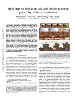 Multi-step manipulation task and motion planning guided by video demonstration