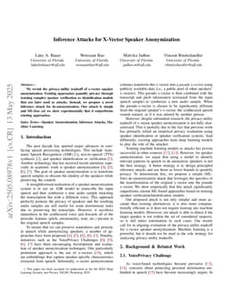 Inference Attacks for X-Vector Speaker Anonymization