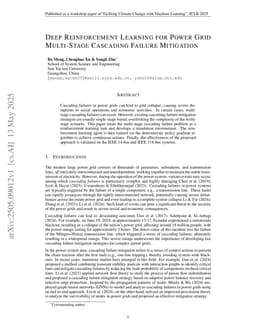 Deep Reinforcement Learning for Power Grid Multi-Stage Cascading Failure Mitigation