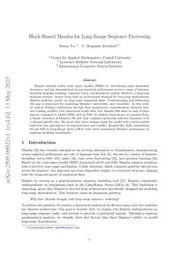 Block-Biased Mamba for Long-Range Sequence Processing