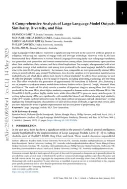 A Comprehensive Analysis of Large Language Model Outputs: Similarity, Diversity, and Bias