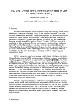 CEC-Zero: Chinese Error Correction Solution Based on LLM