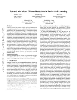 Toward Malicious Clients Detection in Federated Learning