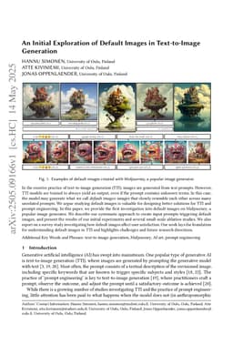 An Initial Exploration of Default Images in Text-to-Image Generation