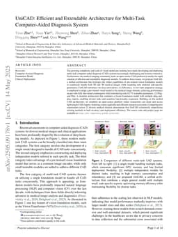 UniCAD: Efficient and Extendable Architecture for Multi-Task Computer-Aided Diagnosis System