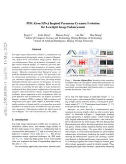 PDE: Gene Effect Inspired Parameter Dynamic Evolution for Low-light Image Enhancement