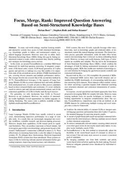 Focus, Merge, Rank: Improved Question Answering Based on Semi-structured Knowledge Bases