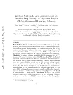 Zero-Shot Multi-modal Large Language Model v.s. Supervised Deep Learning: A Comparative Study on CT-Based Intracranial Hemorrhage Subtyping