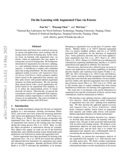 On the Learning with Augmented Class via Forests