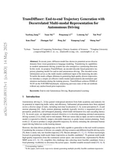 TransDiffuser: End-to-end Trajectory Generation with Decorrelated Multi-modal Representation for Autonomous Driving