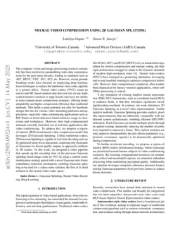 Neural Video Compression using 2D Gaussian Splatting
