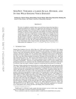 SingNet: Towards a Large-Scale, Diverse, and In-the-Wild Singing Voice Dataset