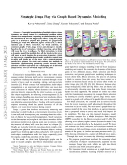 Strategic Jenga Play via Graph Based Dynamics Modeling
