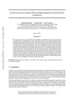 Contactless Cardiac Pulse Monitoring Using Event Cameras