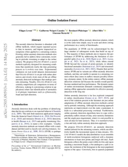 Online Isolation Forest
