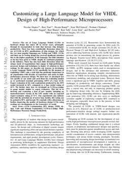 Customizing a Large Language Model for VHDL Design of High-Performance Microprocessors
