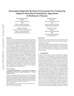 Neurophysiologically Realistic Environment for Comparing Adaptive Deep Brain Stimulation Algorithms in Parkinson Disease