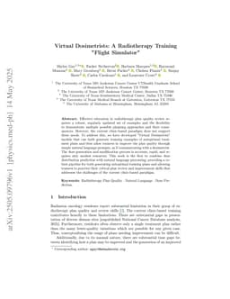 Virtual Dosimetrists: A Radiotherapy Training "Flight Simulator"