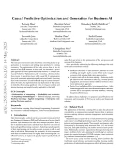 Causal Predictive Optimization and Generation for Business AI