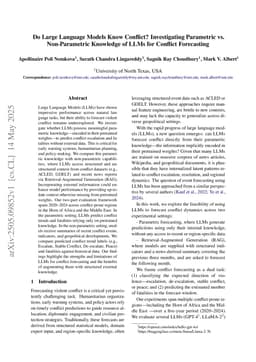 Do Large Language Models Know Conflict? Investigating Parametric vs. Non-Parametric Knowledge of LLMs for Conflict Forecasting